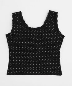 WEGO 【カップ付きインナー】ドット柄レースlカップインタンク