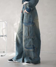 WEGO ヴィンテージウォッシュバギーカーゴパンツ