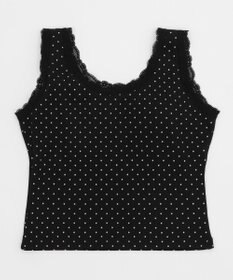 WEGO 【カップ付きインナー】ドット柄レースlカップインタンク