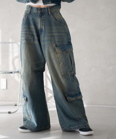 WEGO ヴィンテージウォッシュバギーカーゴパンツ