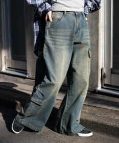 WEGO ヴィンテージウォッシュバギーカーゴパンツ