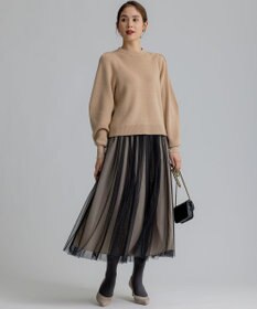 組曲 L 【WEB限定】襟付き片畔ニットプルオーバー