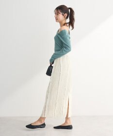 Green Parks ジャガードストライプフリルＩラインスカート