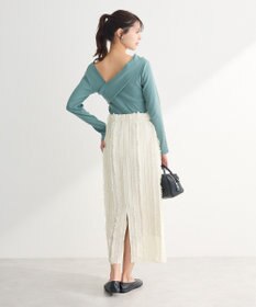 Green Parks ジャガードストライプフリルＩラインスカート