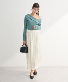 Green Parks ジャガードストライプフリルＩラインスカート