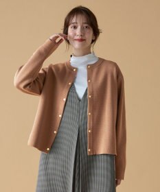 ANY 【UVカット・洗濯機可】クロップド丈スナップカーディガン