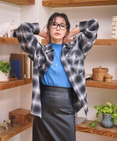 WEGO 【2025年秋冬新作/SMLサイズ展開/ユニセックス着用ITEM】オンブレチェックネルシャツ（LS）