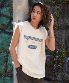 WEGO 【ユニセックス着用ITEM/MLサイズ展開】ヴィンテージライクグラフィックノースリーブ