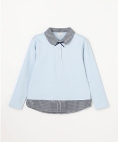 組曲 KIDS 【150-160㎝】 ミニチェック レイヤードトップス