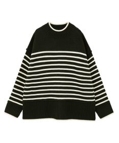 earth music&ecology 【毛玉防止 / 洗濯機洗い可】アンチピリングモックネックバックスリットニット