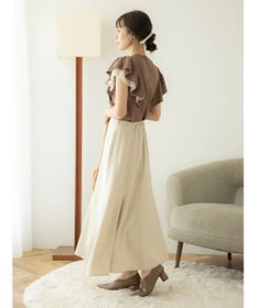 earth music&ecology レースドッキングフリルニットプルオーバー