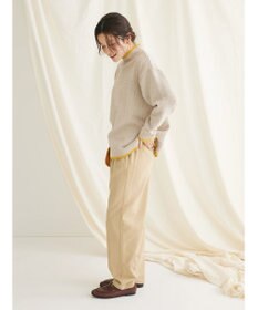 CRAFT STANDARD BOUTIQUE 洗えるモールニット配色プルオーバー