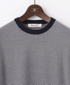 JOSEPH ABBOUD MOUNTAIN 【WEB限定・SPACE/チクチクしない/イージーケア/3シーズン対応】 SNOWYボーダーニットＴシャツ