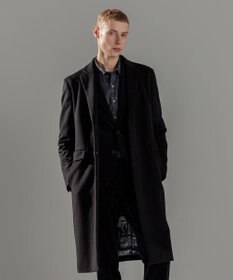 JOSEPH HOMME グロッシーウール 　チェスターコート　＜裏地：フォトコラージュプリント＞