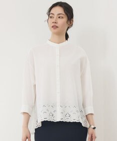 自由区 エンブロイダリーブロードバンドカラー ブラウス
