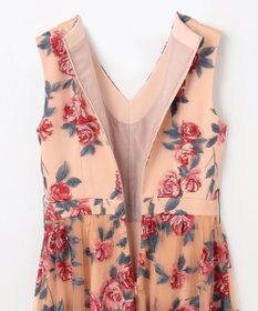 GRACE CONTINENTAL ローズ刺繍フレアドレス