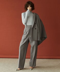 uncrave 【防しわ・UVカット・洗濯機洗い可】バルキーツイル ワイドパンツ(サスペンダー付き)（uncrave STANDARD）