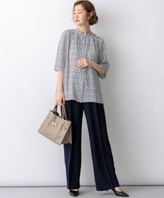 23区 S 【先行予約】カレイドスコーププリント バンドカラー ブラウス