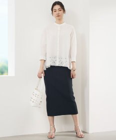 自由区 エンブロイダリーブロードバンドカラー ブラウス