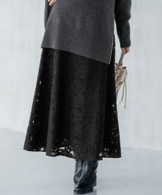 23区 【GOLD LABEL】チュールヘアリーエンブロイダリー スカート