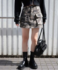 WEGO ヴィンテージウォッシュカーゴミニスカート