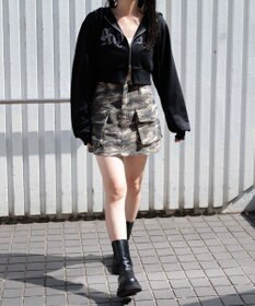 WEGO ヴィンテージウォッシュカーゴミニスカート