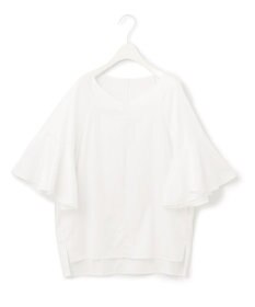 ICB 【洗える】コットンサテン　フレアスリーブブラウス