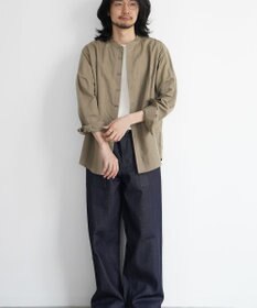 WHITE MAILS 【UNISEX】COTTON PAPER SOFT TWILL バンドカラーシャツ