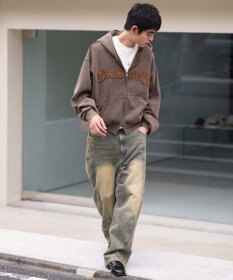 WEGO 【ユニセックス着用ITEM/MLサイズ展開】ショートグラフィックZIPパーカー