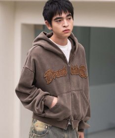 WEGO 【ユニセックス着用ITEM/MLサイズ展開】ショートグラフィックZIPパーカー