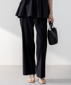 23区 【洗える】リネンレーヨンストレッチ ドロスト ワイド パンツ