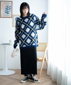 WEGO モヘアライク総柄BIGプルオーバー