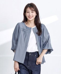 Tiaclasse 【洗える】 シアーピンタックブルゾン