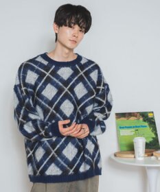 WEGO モヘアライク総柄BIGプルオーバー