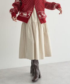 earth music&ecology ウエストシャーリングティアードスカート