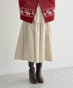 earth music&ecology ウエストシャーリングティアードスカート