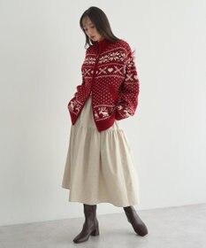 earth music&ecology ウエストシャーリングティアードスカート