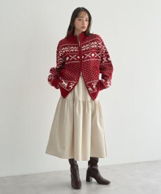 earth music&ecology ウエストシャーリングティアードスカート