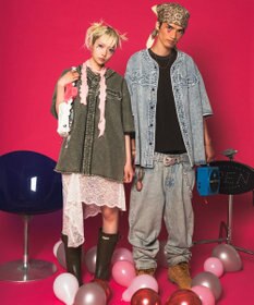 WEGO 【ユニセックス着用ITEM】ベースボールデニムグラフィックシャツ（SS）