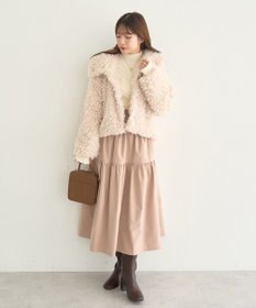 earth music&ecology ウエストシャーリングティアードスカート