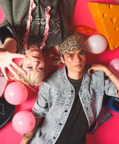 WEGO 【ユニセックス着用ITEM】ベースボールデニムグラフィックシャツ（SS）