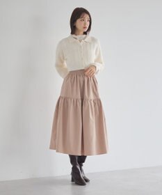 earth music&ecology ウエストシャーリングティアードスカート