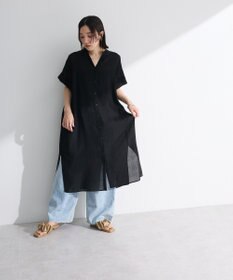 Green Parks 半袖シアーシャツワンピース