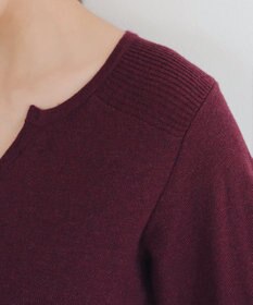 Tiaclasse L 【洗える】キーネックラメニットチュニック