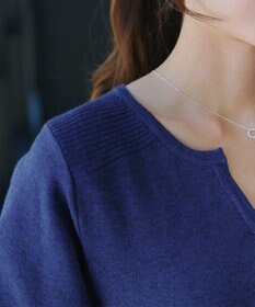 Tiaclasse L 【洗える】キーネックラメニットチュニック