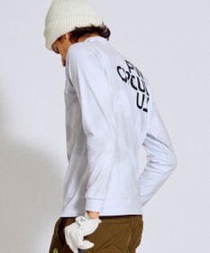PW CIRCULUS 【裏起毛であたたか】【MEN】Dot camouflage ロングスリーブモックネックT ゴルフ