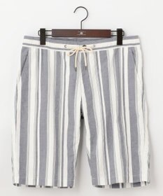 JOSEPH ABBOUD MOUNTAIN 【SPACE／UNISEX】JOE COTTONワイドストライプ ハーフパンツ