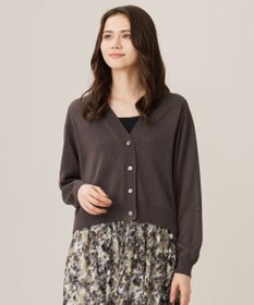 自由区 【洗える】ペーパーブレンドショート カーディガン