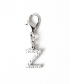 WEGO 【痛バ＆推し活グッズ】シルバーパールアルファベットDIYチャーム17ｍｍ