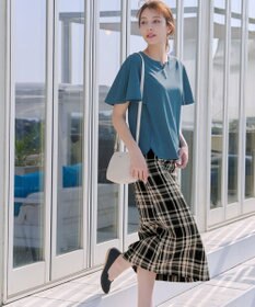 Tiaclasse 【洗える】ブラウス見えフレアスリーブカットソー